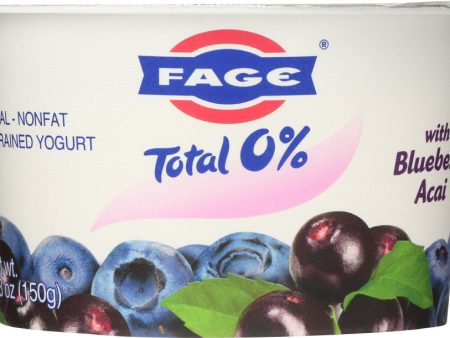 FAGE: Total 0% Blueberry Acai Greek Strained Yogurt, 5.3 oz Sale