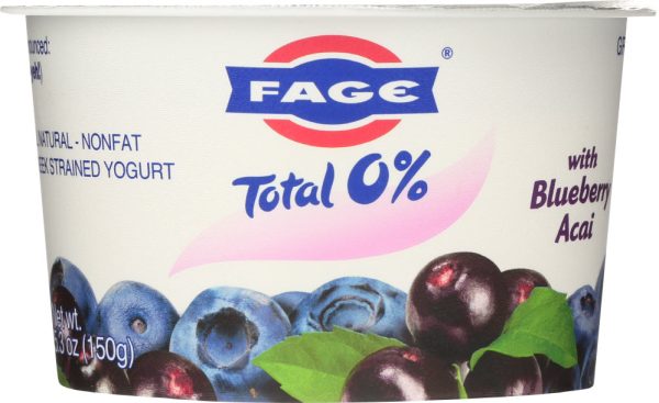 FAGE: Total 0% Blueberry Acai Greek Strained Yogurt, 5.3 oz Sale