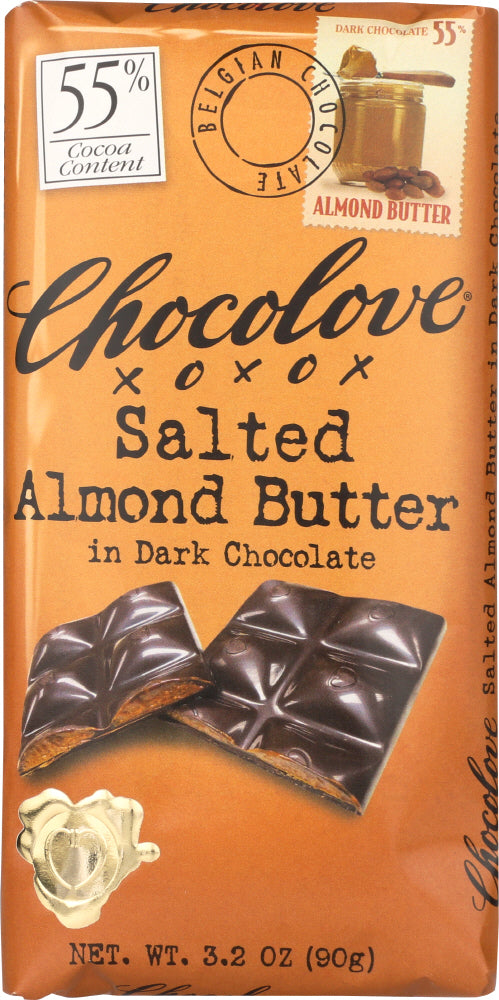 CHOCOLOVE: Dark Chocolate Bar Almond Butter, 3.2 oz Online Hot Sale