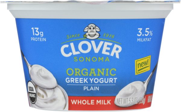 CLOVER SONOMA: Organic Whole Milk Plain Greek Yogurt, 5.30 oz Cheap