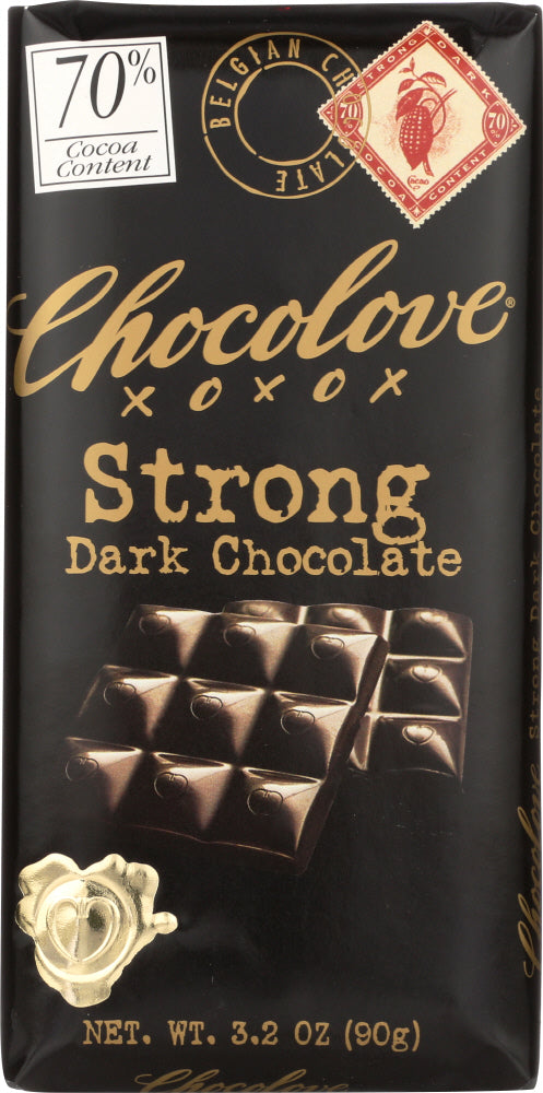 CHOCOLOVE: Strong Dark Chocolate Bar, 3.2 oz For Sale