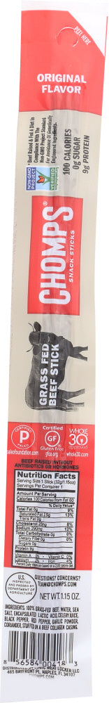 CHOMPS: Beef Stick Original, 1.15 Cheap