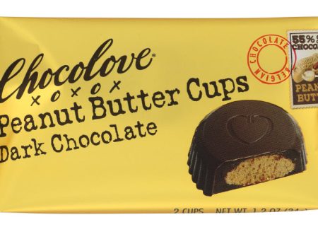 CHOCOLOVE: Peanut Butter Cups Dark Chocolate, 1.2 oz Supply