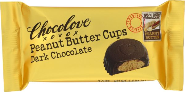 CHOCOLOVE: Peanut Butter Cups Dark Chocolate, 1.2 oz Supply