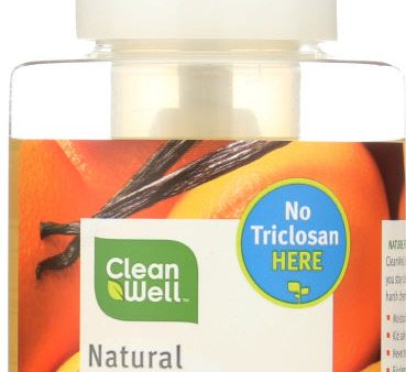 CLEAN WELL: All-Natural Antibacterial Foaming Handsoap Orange Vanilla, 9.5 oz For Sale