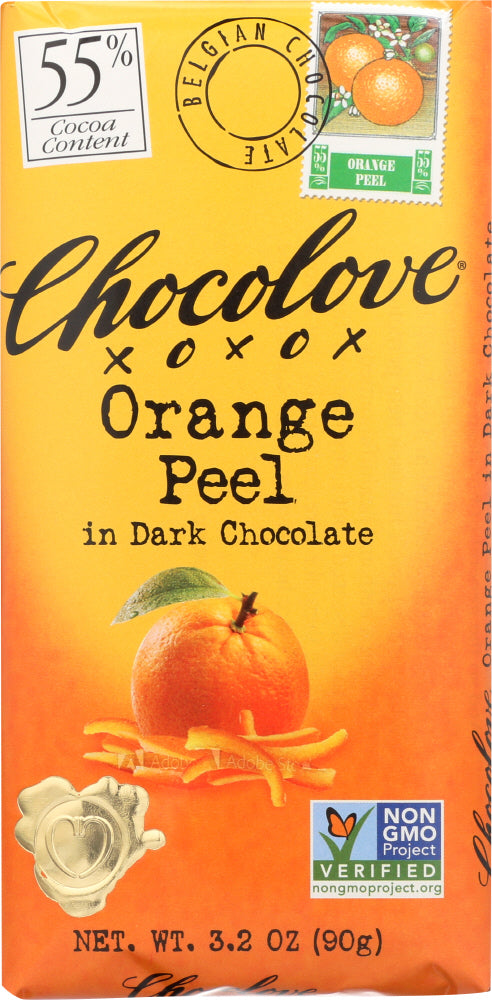 CHOCOLOVE: Orange Peel In Dark Chocolate Bar, 3.2 oz Online