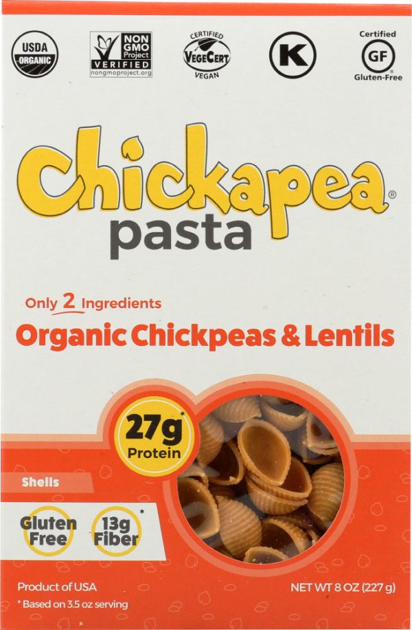 CHICKAPEA: Organic Chickpea and Red Lentil Pasta Shells, 8 oz Discount