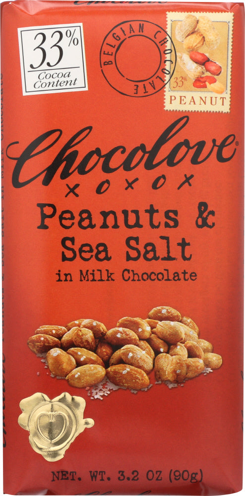 CHOCOLOVE: Peanuts & Sea Salt in Milk Chocolate, 3.2 oz For Sale