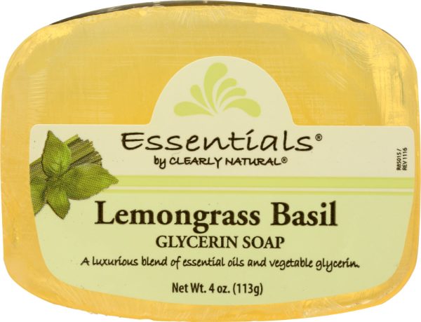 CLEARLY NATURAL: Soap Bar Glycerin Lemongrass Basil, 4 oz For Discount