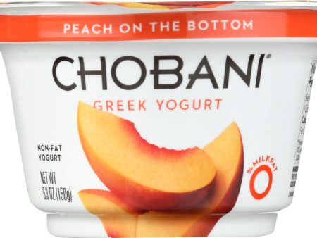 CHOBANI: Greek Yogurt Peach on the Bottom Non-Fat, 5.3 oz Cheap