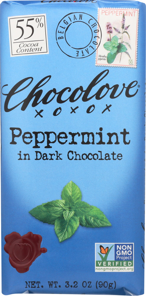 CHOCOLOVE: Peppermint In Dark Chocolate Bar, 3.2 oz For Discount