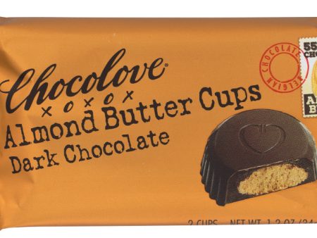 CHOCOLOVE: Almond Butter Cups Dark Chocolate, 1.2 oz Hot on Sale