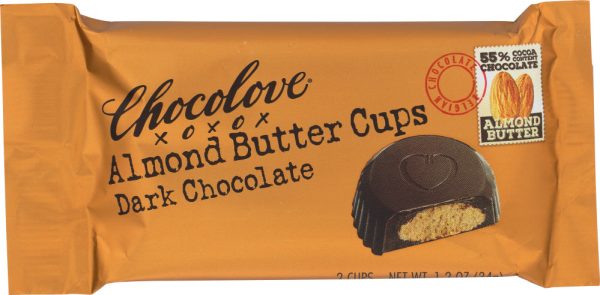 CHOCOLOVE: Almond Butter Cups Dark Chocolate, 1.2 oz Hot on Sale