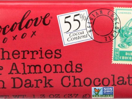 CHOCOLOVE: Mini Dark Chocolate Bar Cherries & Almonds, 1.3 oz Sale