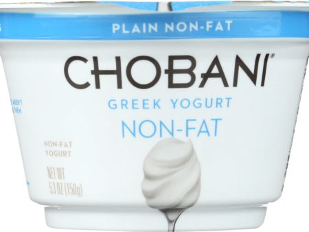 CHOBANI: Greek Yogurt Non-Fat Plain, 5.3 oz Cheap