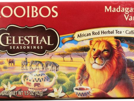 CELESTIAL SEASONINGS: Red Tea African Rooibos Caffeine Free Madagascar Vanilla 20 Tea Bags, 1.5 oz on Sale