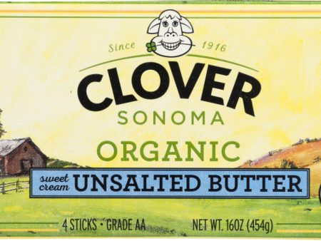 CLOVER SONOMA: Organic Unsalted Butter, 16 oz For Cheap