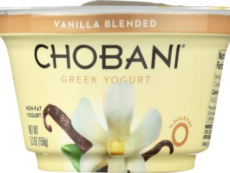 CHOBANI: Greek Yogurt Vanilla Blended Non-Fat, 5.3 oz Fashion