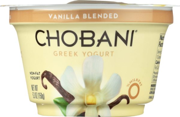 CHOBANI: Greek Yogurt Vanilla Blended Non-Fat, 5.3 oz Fashion