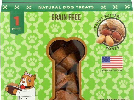 DOGGY DELIRIOUS: Natural Dog Treats Grain Free Peanut Butter Bones, 16 oz For Cheap