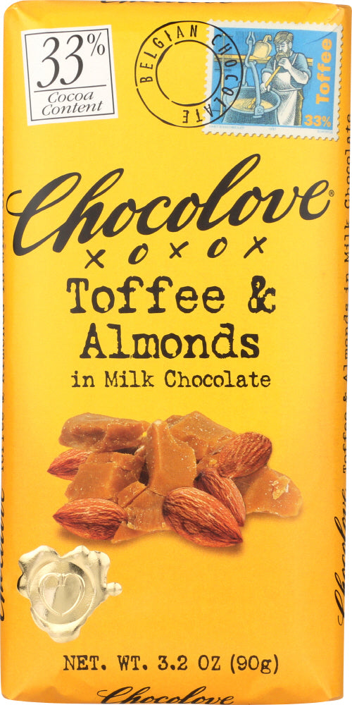 CHOCOLOVE: Toffee & Almonds In White Chocolate, 3.2 oz Online now