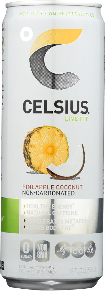 CELSIUS: Beverage Non Carbonated Pineapple Coconut, 12 oz For Sale