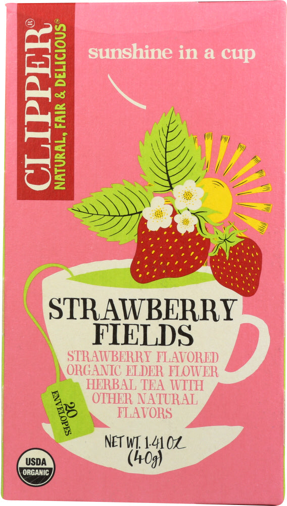 CLIPPER: Organic Strawberry Fields Tea, 1.41 oz Hot on Sale