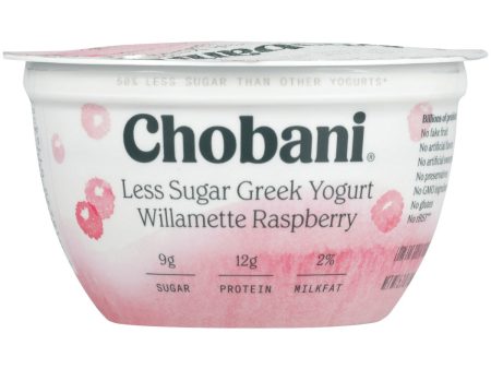 CHOBANI: Less Sugar Greek Yogurt Willamette Raspberry, 5.30 oz Sale