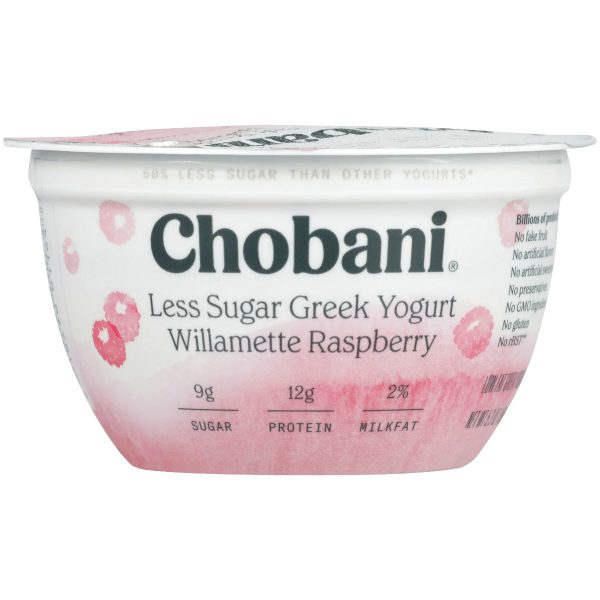 CHOBANI: Less Sugar Greek Yogurt Willamette Raspberry, 5.30 oz Sale