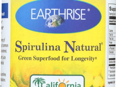 EARTHRISE: Spirulina Natural Green Super Food For Longevity Powder, 6.4 oz Supply