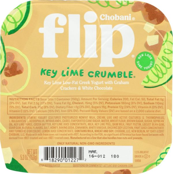 CHOBANI: Yogurt Flip Key Lime Crumble, 5.3 oz Supply