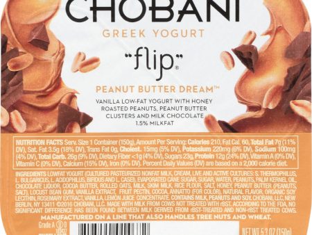 CHOBANI: YOGURT PEANUT BUTTER DREAM (5.300 OZ) For Discount