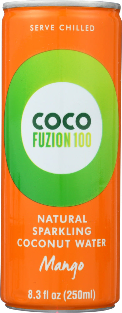 COCO FUZION 100: Natural Sparkling Coconut Water Mango, 8.3 oz For Sale