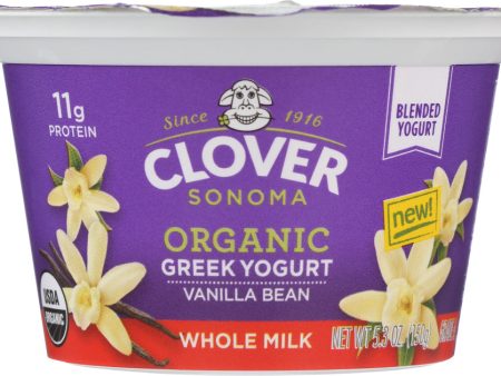 CLOVER SONOMA: Organic Whole Milk Vanilla Bean Greek Yogurt, 5.30 oz Online now