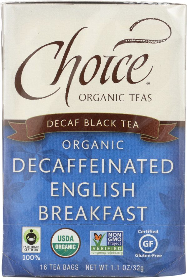 CHOICE TEA: Decaffeinated English Breakfast Tea, 16 bg For Sale