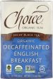 CHOICE TEA: Decaffeinated English Breakfast Tea, 16 bg For Sale