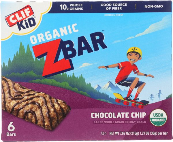 CLIF KID: Organic Zbar Chocolate Chip 6 Bars, 7.62 oz Cheap