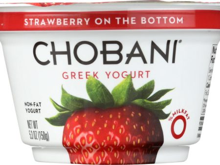 CHOBANI: Greek Yogurt Strawberry on the Bottom Non-Fat, 5.3 oz For Discount