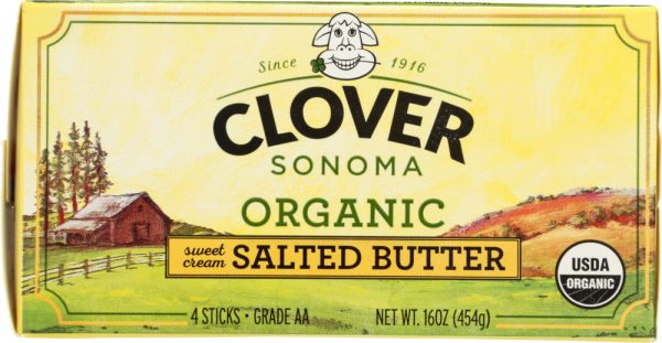 CLOVER SONOMA: Organic Salted Butter, 16 oz Online Hot Sale