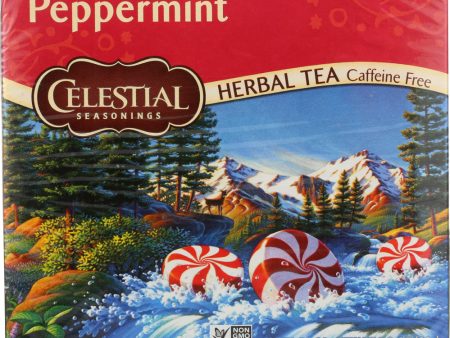 CELESTIAL SEASONINGS: Peppermint Herbal Tea Pack of 40, 2.3 oz Supply