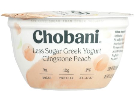 CHOBANI: Less Sugar Greek Yogurt Clingstone Peach, 5.30 oz Fashion