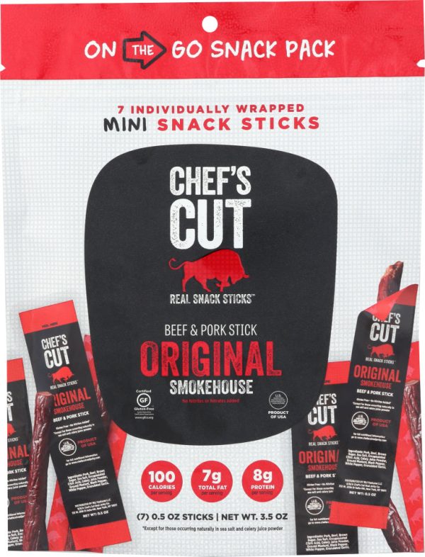 CHEFS CUT: Beef & Pork Mini Snack Sticks Smokehouse, 3.5 oz on Sale