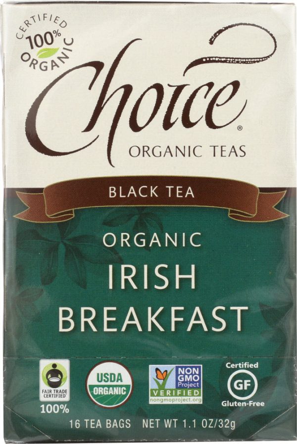 CHOICE TEA: Organic Irish Breakfast Tea, 16 bg Online now