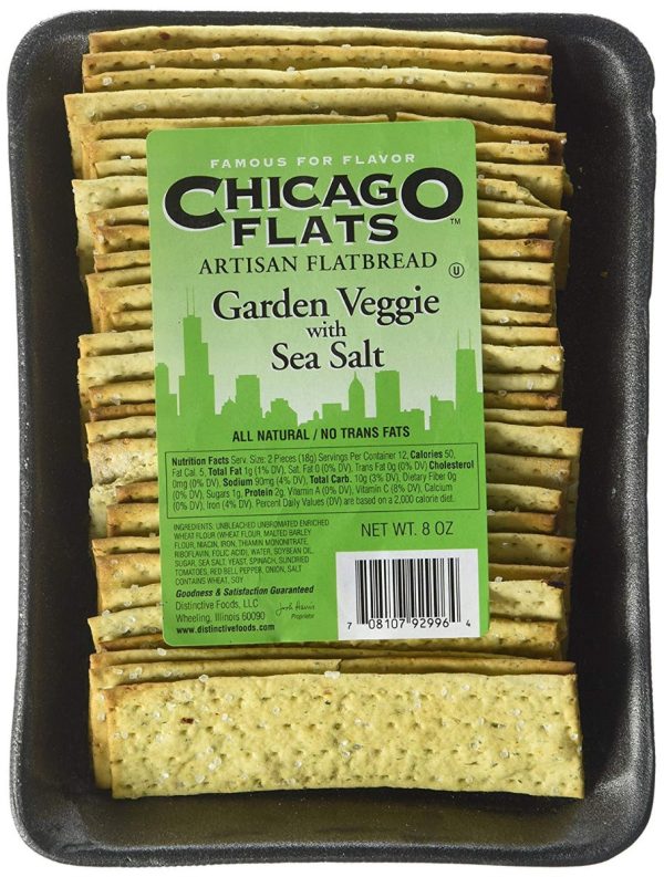 CHICAGO FLATS: Flatbread Garden Veggie with Sea Salt, 8 oz For Cheap