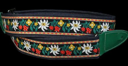 Jodi Head Denim Guitar Strap Jaquard Floral Online Sale