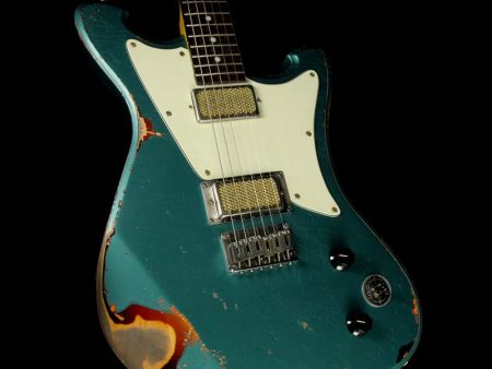 Wild Custom Guitars Wildmaster Electric Guitar Relic Teal Green over Sunburst Sale