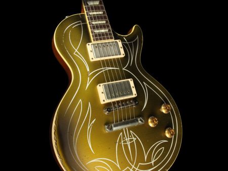 Used 2014 Gibson Custom Shop Billy Gibbons Les Paul Goldtop Aged Electric Guitar Goldtop with Pinstripes Cheap